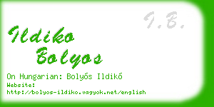 ildiko bolyos business card