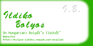 ildiko bolyos business card